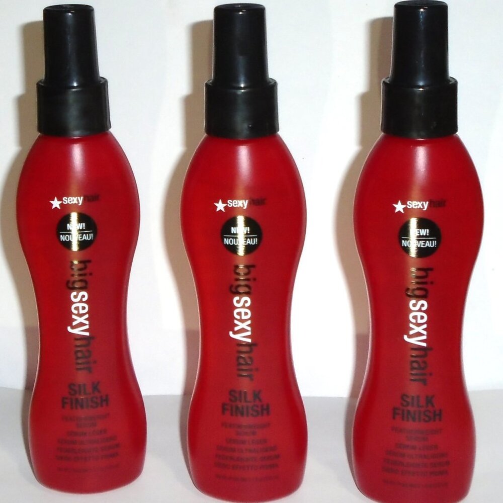 SexyHair Silk Finish FeatherWeight Serum 3 Lrg Bottles 5.1oz Each Big Sexy Hair